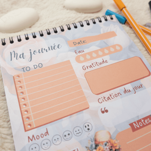 Planner Peach Flowers