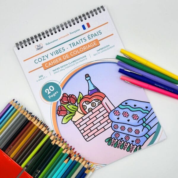 Cozy Vibes - Traits épais - Cahier de coloriage pour adultes et enfants